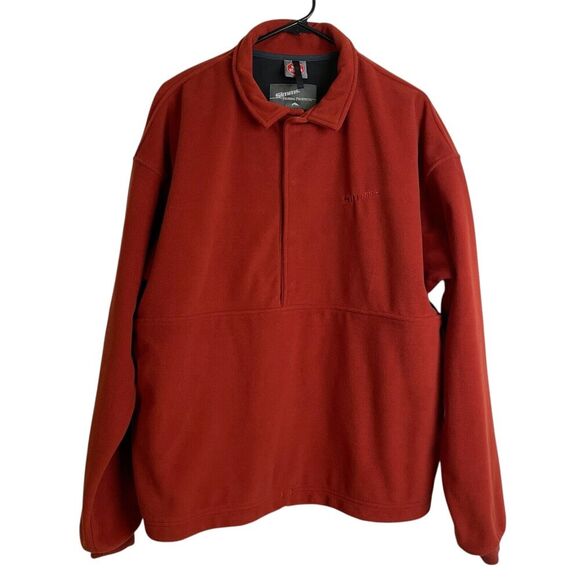 Simms Jacket Large Mens Fleece 1/2 Snap Windstopper Fleece Fishing Burnt Orange - Picture 1 of 10